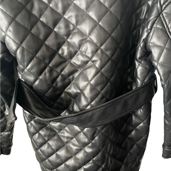 Top Shop Quinn Faux Leather Jacket Size UK 8/US 4 - Picture 7 of 10